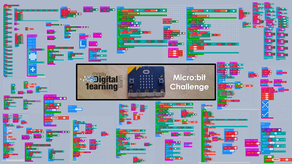 Picture of lots of code created for the micro:bit challenge.